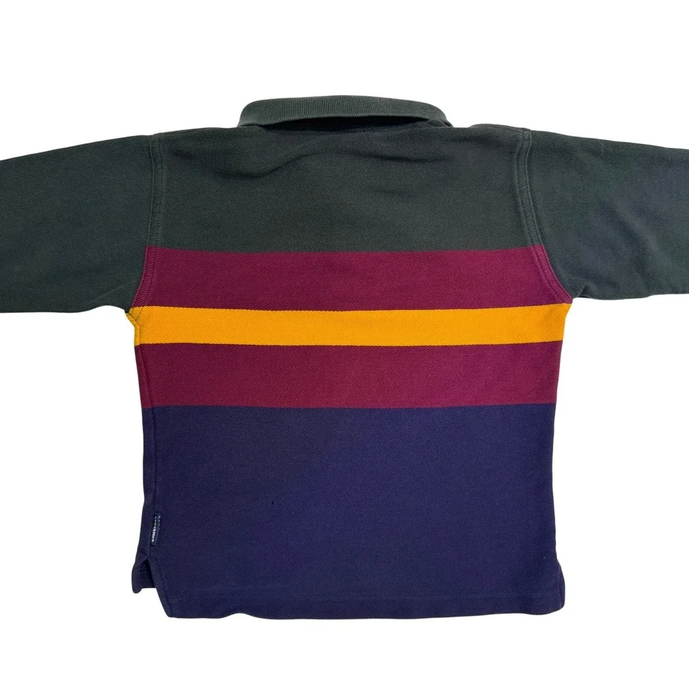 Vintage 90s Gymboree Polo Shirt XL 5-6 Colorblock Stripe Gymsport Long Sleeve